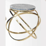 میز عسلی فلزی پایه طلایی