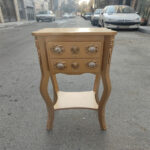 میز تلفن دو کشو طلایی