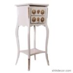 میز تلفن چوبی دو کشو