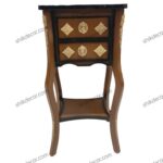 میز تلفن چوبی دو کشو قهوه ای شیک دکور