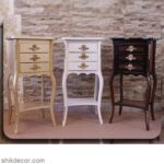 میز تلفن چوبی سه کشو