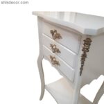 میز تلفن چوبی سه کشو شیک دکور