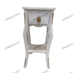 میز تلفن چوبی یک کشو سفید