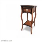 میز تلفن چوبی یک کشو قهوه ای