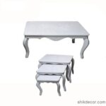 میز جلو مبلی و عسلی مدل ونیز سفید