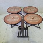 میز عسلی تاشو چمدانی گرد شیک دکور