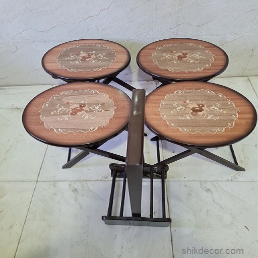 میز عسلی تاشو چمدانی معرق کد 14
