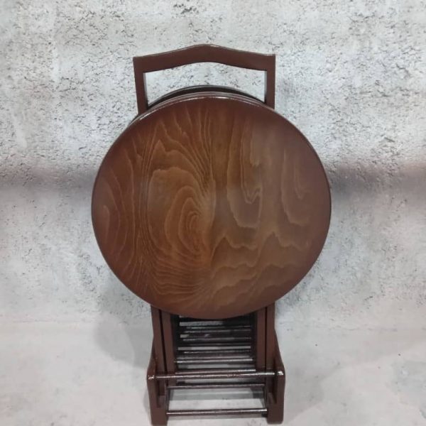میز عسلی تاشو چمدانی جلومبلی دایره روکشی