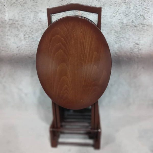 میز عسلی تاشو چمدانی جلومبلی بیضی روکشی