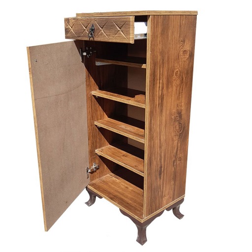 جا کفشی تک درب چوبی مدل ستاره