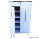 جاکفشی پایه فلزی 2 درب مدل وی سفید