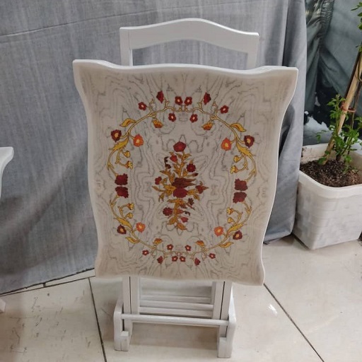میز عسلی تاشو چمدانی پولیشی سفید کد 38