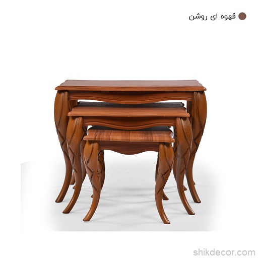 میز عسلی مدل پیچک مجموعه سه عددی