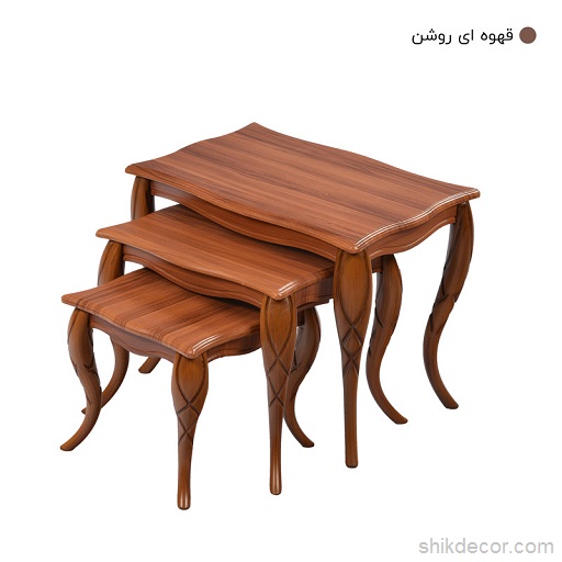 میز عسلی مدل پیچک مجموعه سه عددی