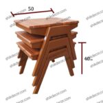 میز عسلی قایقی تمام ام دی اف وکیوم سه تکه