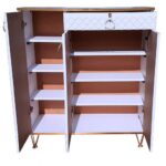 جاکفشی پایه فلزی سه درب مدل کندو شیک دکور