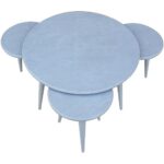 جلومبلی و میز عسلی چوبی گرد ساده