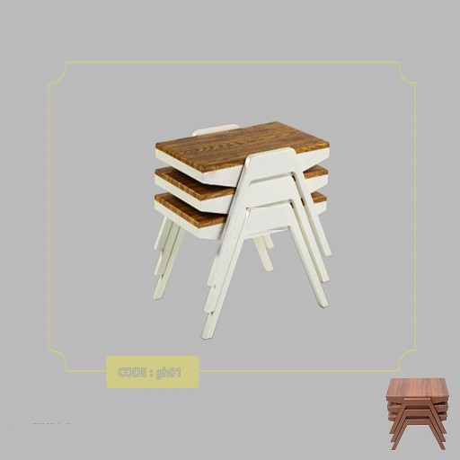 میز جلو مبلی جدید و میز عسلی تک کشو 4 تیکه دو رنگ