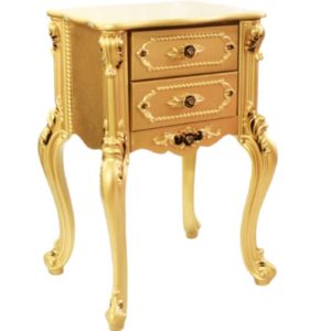 میز تلفن دو کشو چوبی مدل کلاسیک