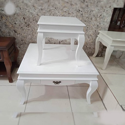 میز جلومبلی عسلی کلاسیک چوبی مدل مهتاب مربع