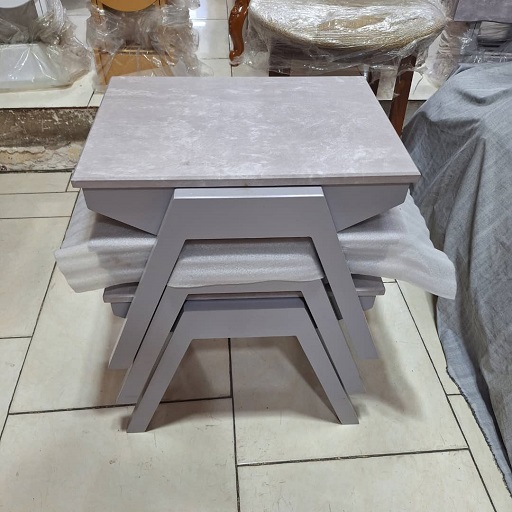 میز عسلی قایقی تمام ام دی اف وکیوم سه تکه