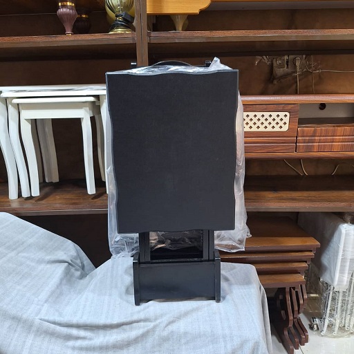 میز عسلی تاشو چمدانی وکیوم پایه چوبی مشکی چهار عددی