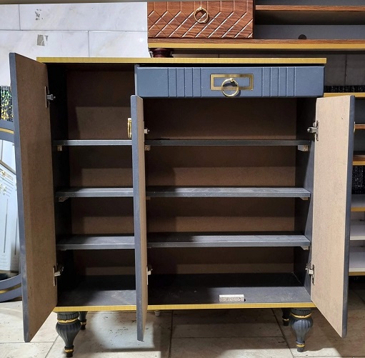 جاکفشی سه در کشودار طوسی تیره