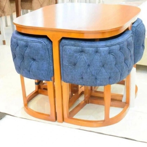 میز و صندلی ناهارخوری کمجا پشت پارچه ای(4نفره)