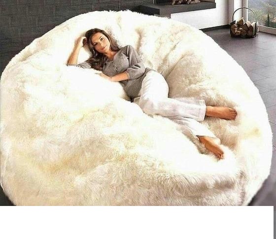 مبل شنی یابین بگ یونولیتی پارچه خز خیلی بزرگ