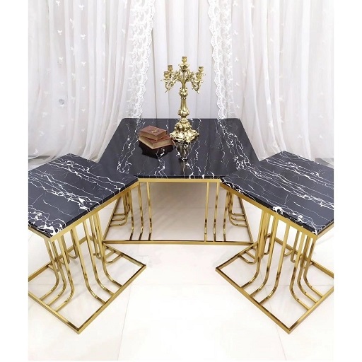 میز جلومبلی عسلی فلزی مدل ستونی مربع