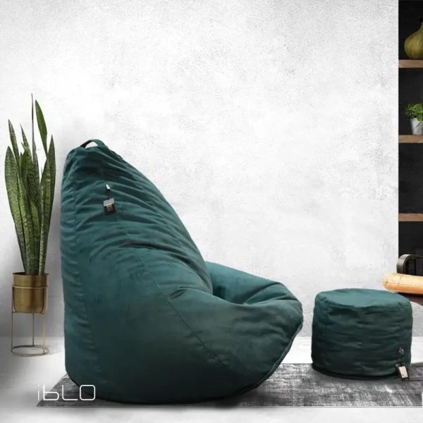 بین بگ رنگ (سبز) به همراه پاف