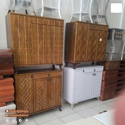 جاکفشی بزرگ کشودار 3 درب پایه پلاستیکی