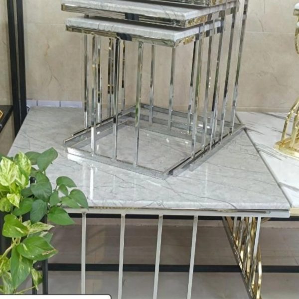 میز جلومبلی عسلی فلزی مدل پله ‌ای