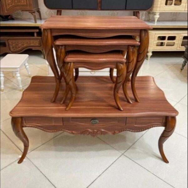 میز جلومبلی و عسلی مدل پیچک _4عددی