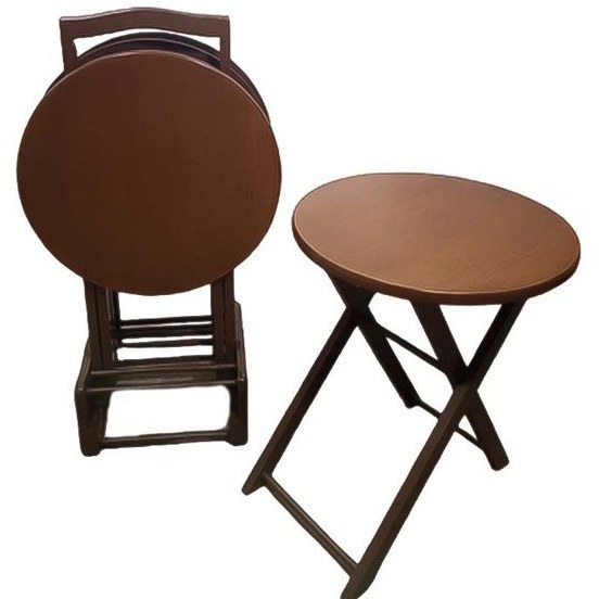 میز عسلی تاشو گرد مدل G130 مجموعه ۴ عددی MDF