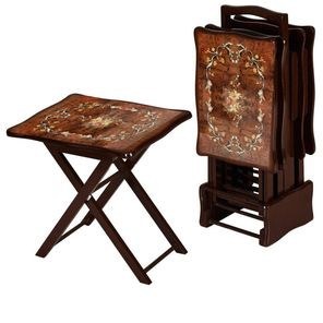 میز عسلی تاشو مدل A011 مجموعه ۴ عددی از MDF